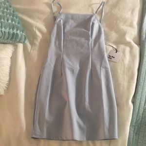 Light blue backless bodycon dress